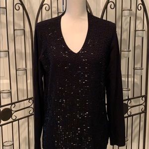 Black beaded pullover sweater
